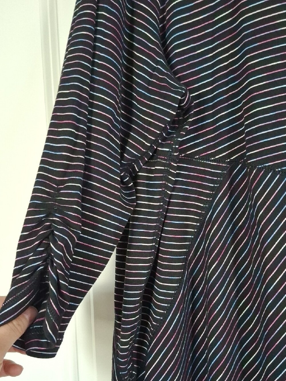 Catherine's Black Multi-Stripe Women's Top - Picture 2 of 5